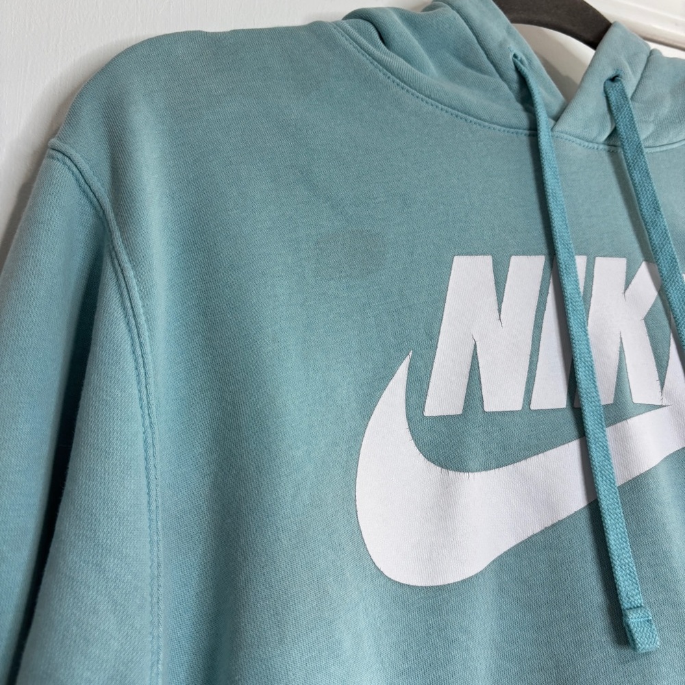 Nike Light Blue Logo Hoodie Size Medium (Flaws) - Picture 2 of 5